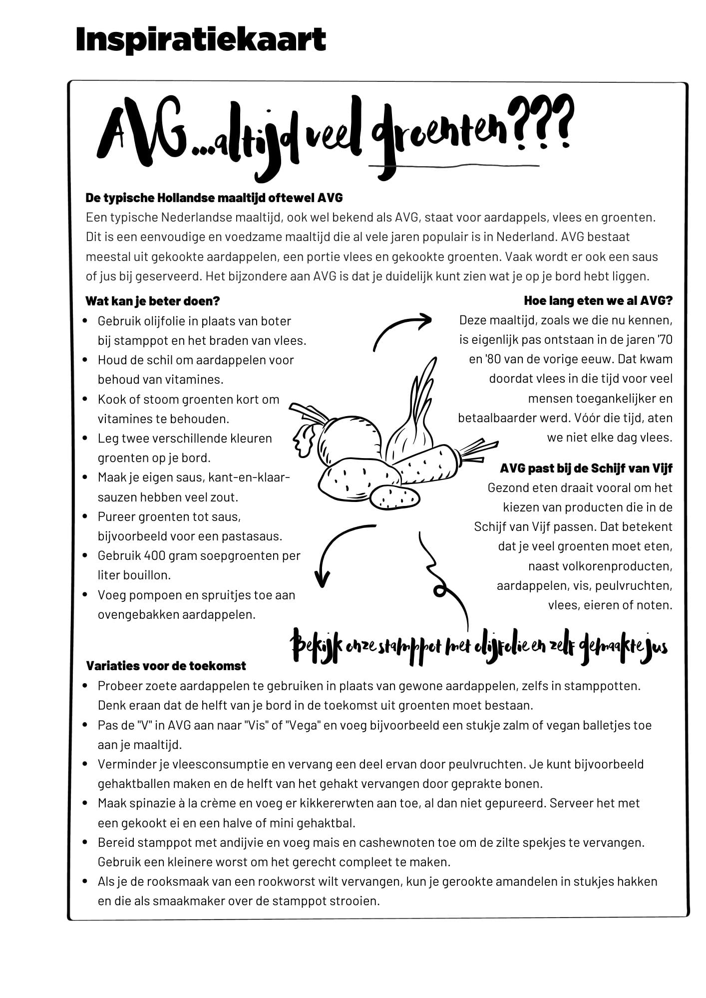 Stamppot ideeën & receptkaart